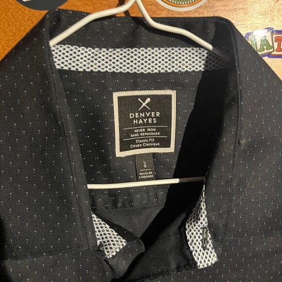 Denver Hayes Dress Shirt – Black Micro-Dot  NWT - Picture 3 of 4